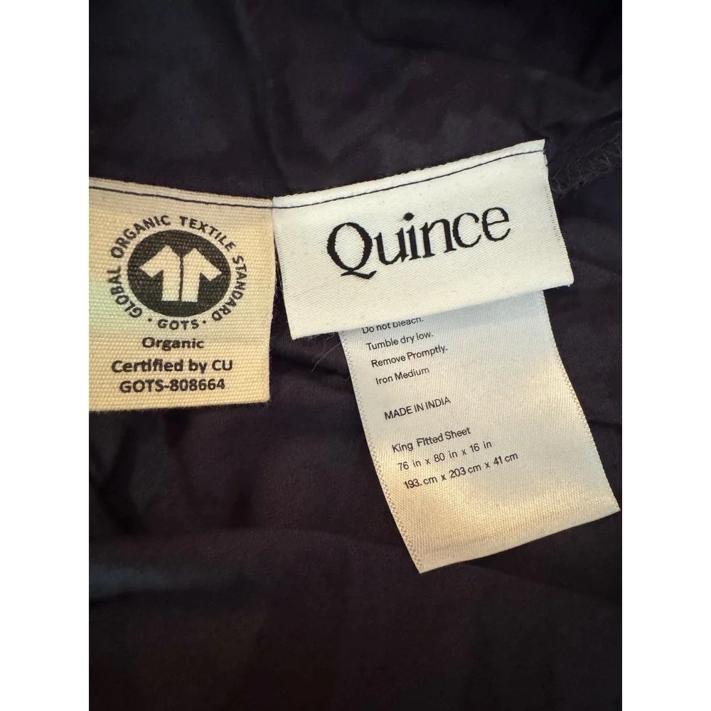 Quince Organic Crisp Percale King Sheet Set + Extra King Sham!